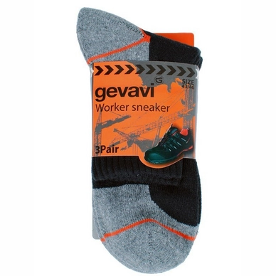 Sokken Gevavi GW85 Sneaker Zwart (3 paar)