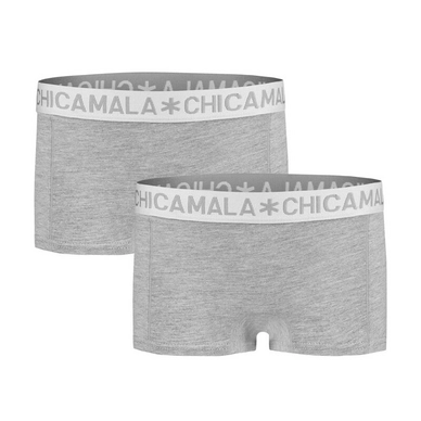 Boxershort Chicamala Girls Solid Grey Grey (2-Delig)