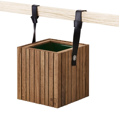 Blumentopf Squarely GrowON With Holes Dark Oak