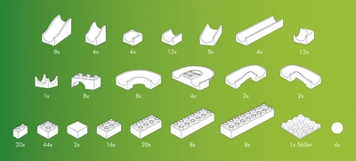 Knikkerbaan Hubelino Constructie (200-delig)