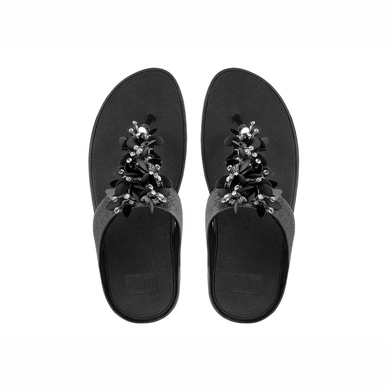 Slipper FitFlop Boogaloo™ Toe-Post Leather Black