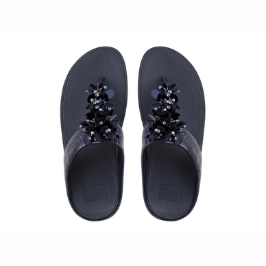 Slipper FitFlop Boogaloo™ Toe-Post Leather Midnight Navy