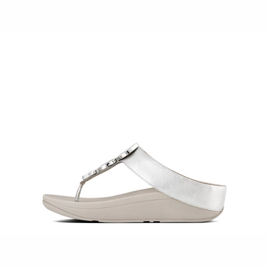 Slipper FitFlop Halo™ Toe Thong Leather Silver