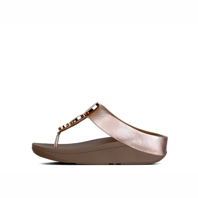 Slipper FitFlop Halo™ Toe Thong Leather Rose Gold