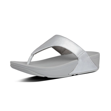 FitFlop Lulu Leather Toepost Silver