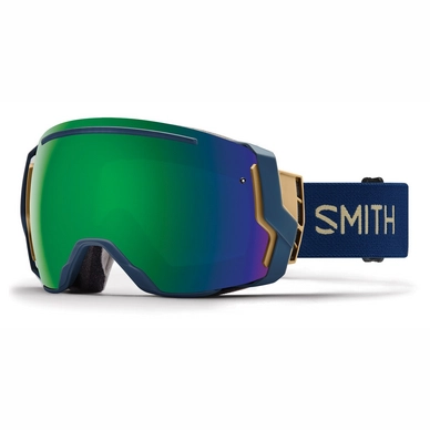 Masque de Ski Smith I/O 7 Navy Camo Split / ChromaPop Sun Green Mirror