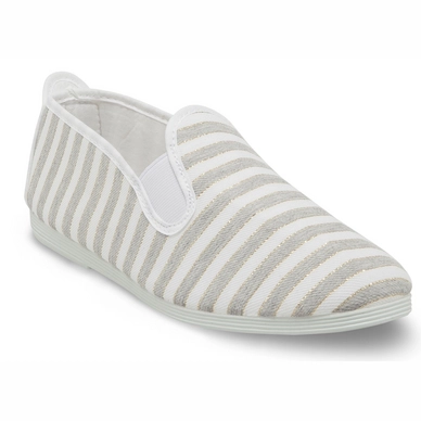Damen Slipper Flossy Italica Streifen Gold/Grau