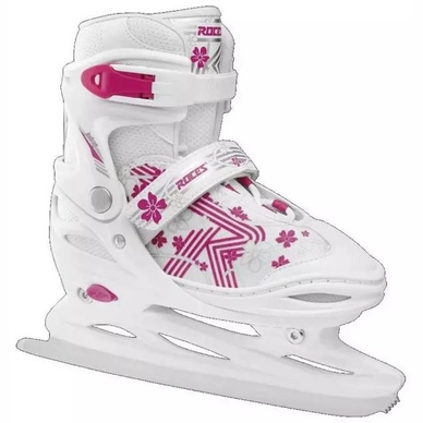 Eishockey-Schlittschuh Roces Jokey Ice 3.0 Weiß Pink Kinder
