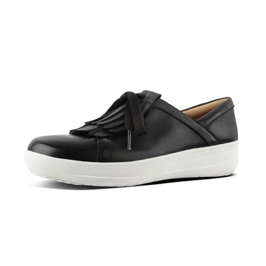 FitFlop F-Sporty II Lace-Up Fringe Leather Black