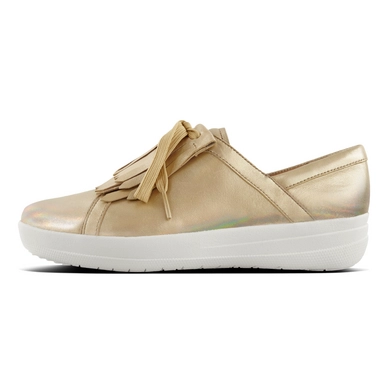 Sneaker FitFlop F-Sporty™ II Lace-Up Fringe Iridescent Leather Gold Iridescent