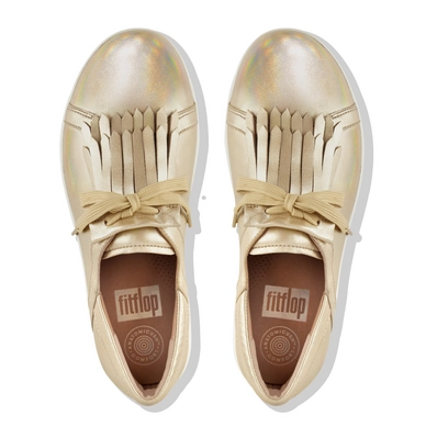 Sneaker FitFlop F-Sporty™ II Lace-Up Fringe Iridescent Leather Gold Iridescent