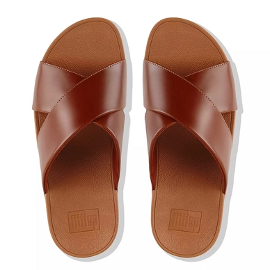 FitFlop Lulu™ Cross Slide Sandals Leather Caramel