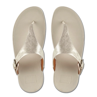 Slipper FitFlop Skinny™ Toe Thong Leather Silver
