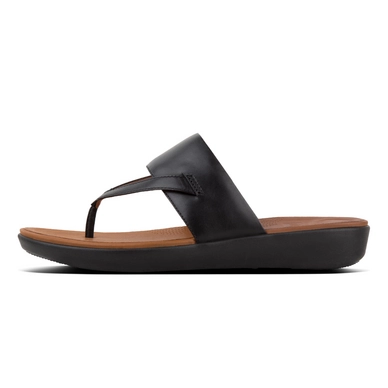Slipper FitFlop Delta™ Toe Thong Leather Black