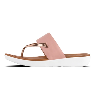 Slipper FitFlop Delta™ Toe Thong Leather Mirror Dusky Pink/Rose Gold Mirror