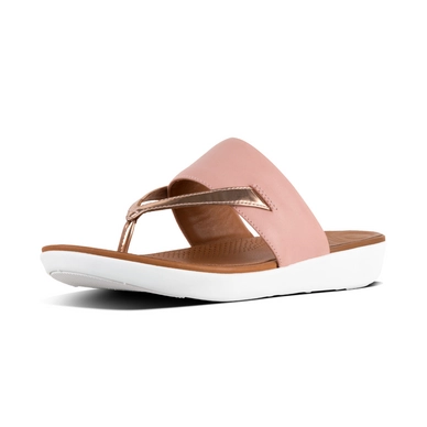 Slipper FitFlop Delta Toe Thong Leather Mirror Dusky Pink/Rose Gold Mirror