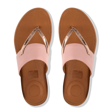 Slipper FitFlop Delta™ Toe Thong Leather Mirror Dusky Pink/Rose Gold Mirror