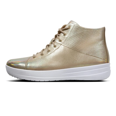 Sneaker FitFlop F-Sporty™ Sneakerboot Perforated Leather Gold Iridescent
