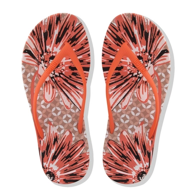 Slipper FitFlop Iqushion™ Ergonomic Flip Flops Daisy Print Sunshine Coral