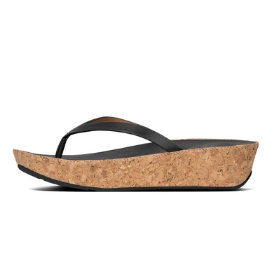 Slipper FitFlop Linny™ Toe Thong Leather Black