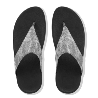 Slipper FitFlop Lulu™ Toe Thong Shimmer Print Black Shimmer-Print