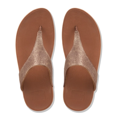 Slipper FitFlop Shimmy™ Toe Thong Foil Print Suede Tan Foil Suede