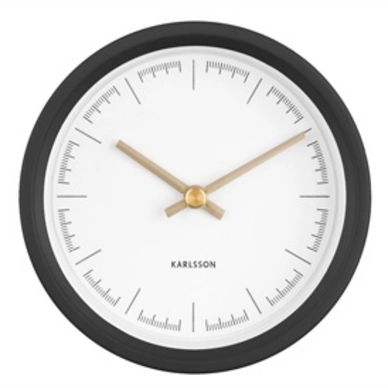 Uhr Karlsson Dense Rubberized Black 12,5 cm
