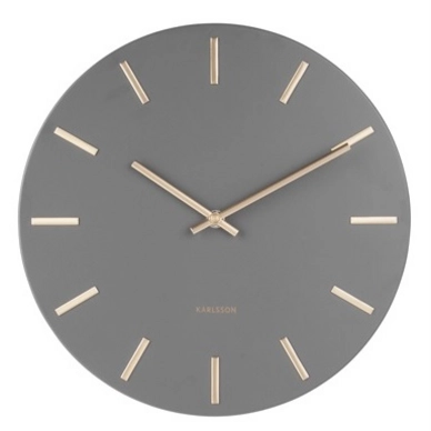 Uhr Karlsson Charm Steel Grey With Gold Battons Small 30 cm