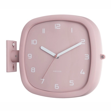 Clock Karlsson Doubler Rubberised Faded Pink