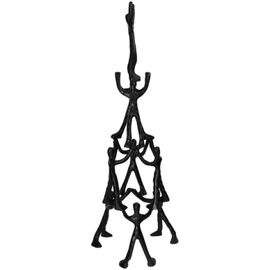 Ornament HD Living Figurine Black 30 x 30 x 74 cm