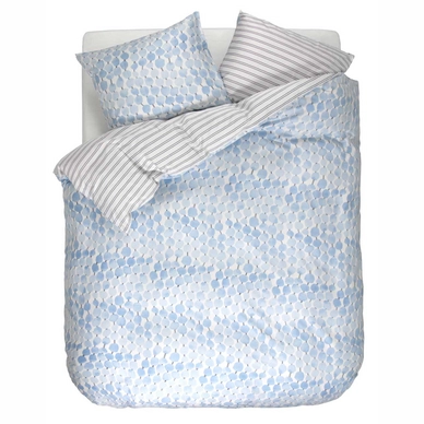 Taies d'oreiller Esprit Krisa Blue Satin de Coton (65 x 65 cm)