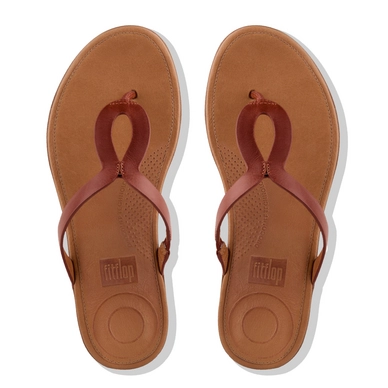 Slipper FitFlop Strata™ Toe Thong Leather Cognac