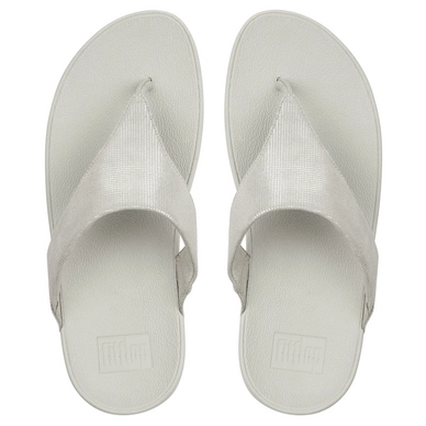 Slipper FitFlop Lulu™ Toe-Thong Shimmer Check Stone