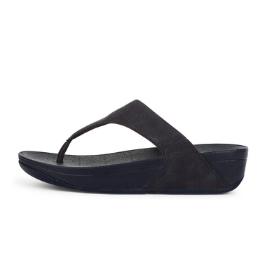 Slipper FitFlop Lulu™ Toe-Thong Shimmer Check Midnight Navy