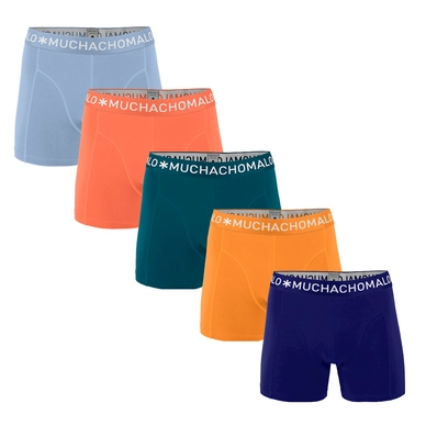Boxers Muchachomalo Men Light Cotton Solid Placid Blue Light Pink Petrol Papaya Cobalt (set de 5)