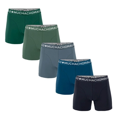 Boxershorts Muchachomalo Men Light Cotton Solid Navy Blue Grey Blue Army Green (5-delig)