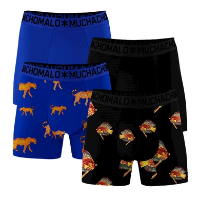 Boxershorts Muchachomalo Leofi Men Print Print Black Blue (4-Teilig)