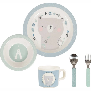Melamine Eetsetje Adventure Little Dutch Blauw (5-delig)