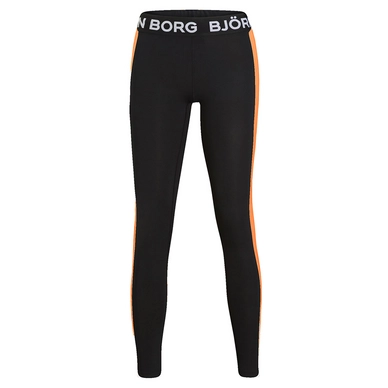 Leggings Björn Borg Performance Tights L.A Stripe Black Shocking Orange Herren