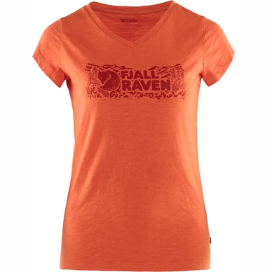 T-Shirt Fjällräven Womens Logo Stamp Rowan Red