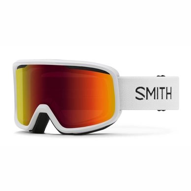 Skibrille Smith Frontier White / Red SOLX Mirror
