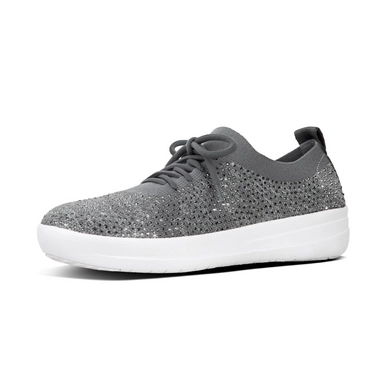 Sneaker FitFlop Crystal Uberknit F-Sporty Charcoal / Dusty Grey Damen