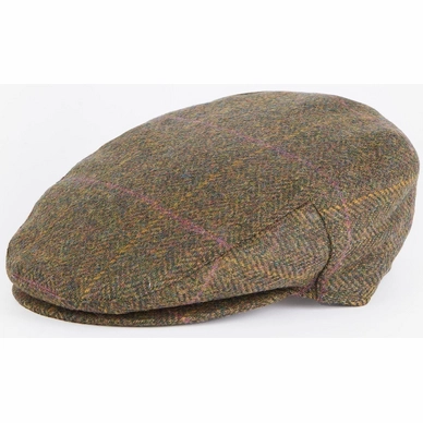 Pet Barbour Men Cairn Flat Cap Olive Purple Red (6 7/8)