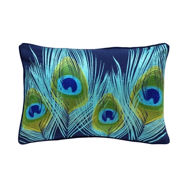 Sierkussen Margaret Muir Peacock Aqua Blue (30 x 45 cm)