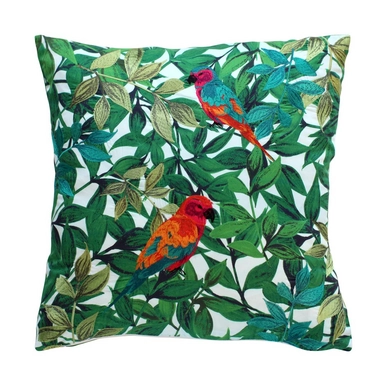 Sierkussen Margaret Muir Tropical Birds Green (45 x 45 cm)