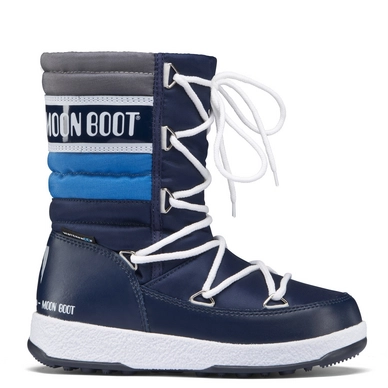 Moon Boot Junior Quilted Met WP Navy Royal Silver