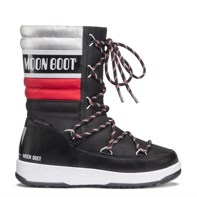 Moon Boot Junior Quilted WP Black Red Silver Kinder