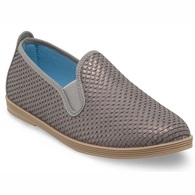 Damen Slipper Flossy Moraira Gewebt Grau
