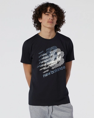 T-Shirt New Balance Men Graphic Heathertech Tee Black White