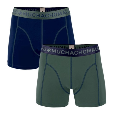 Boxershort Muchachomalo Men Solid Navy Green (2-Delig)
